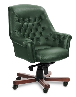 Кресло для персонала Classic chairs Оксфорд LB Meof-B-Oxford-3 зелёная кожа